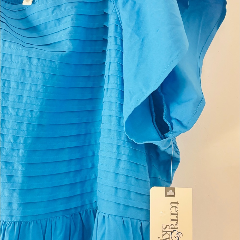 NWT Terra & Sky Blue Dress. Size 3X - Picture 6 of 9